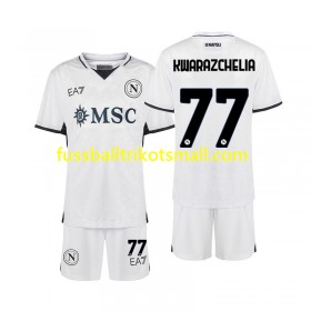 Fußballtrikots Napoli Khvicha Kvaratskhelia 77 Kinder 2024-2025 Kurzarm Auswärts-trikot kaufen
